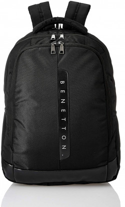 United Colors of Benetton 24 Ltrs Black Laptop Backpack (0IP6BKPD0005I-100)