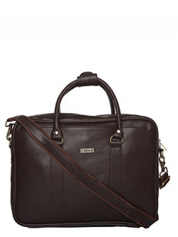 Impulse Leatherite Handmade Unisex 15.6-Inch Office Bag Laptop Cross Over Shoulder Messenger Bag with Laptop Compartment (Element Brown)