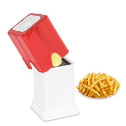 Perfect Life Ideas Plastic Potato Finger Chips Cutter French Fries Cutter (Red/White)