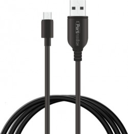 Portronics POR-974 Konnect Core II 1M 1 m Micro USB Cable(Compatible with All Phones for Micro USB Devices, Black, One Cable)