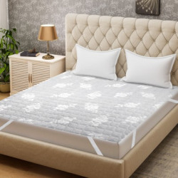 Bombay Dyeing Mattress Topper Double Size Mattress Protector(Grey)