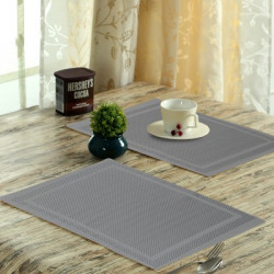 Bombay Dyeing Rectangular Pack of 6 Table Placemat(Grey, PVC (Polyvinyl Chloride))