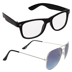 Criba Gradient Aviator Unisex Sunglasses - (ltme + juiet sky blue|40|Black Color Lens)