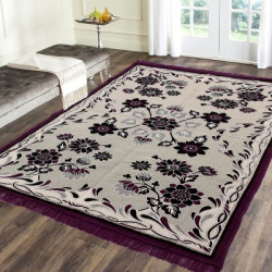 Flipkart SmartBuy Lavender, Black Cotton Carpet(136 cm  X 180 cm)