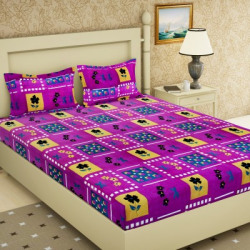 Story@Home 120 TC Cotton Double Floral Bedsheet(Pack of 1, Maroon)