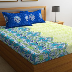 Portico New York 144 TC Cotton Double Printed Bedsheet(Pack of 1, Multicolor)