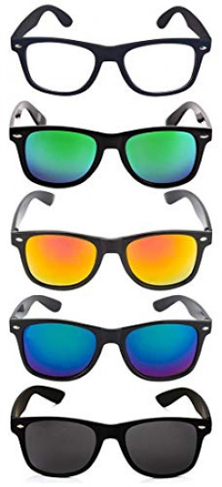 Elegante Mirrored Lenses Square Men's Sunglasses