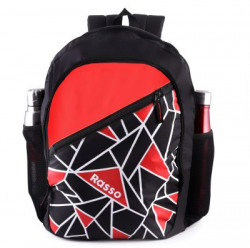 RASSO Classic laptop backpack 30 LTR(BLACK RED) 30 L Laptop Backpack(Black, Red)
