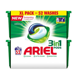 Ariel Laundry Detergent 3 In 1 Pods - 52 pods (Regular)