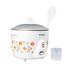 Panasonic SR-G10 Metal Coating Automatic Electric Cooker with Flower Pattern, 1 Litre, White