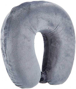 PAPER PLANE DESIGN Designer Neck Pillow for Travel Sleeping Memory Foam with Zipper for Airplane, Car, Office (Grey)