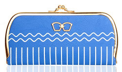 Mammon Women's Bridal Clutch with sling (6.5x4x4 inches) (Light-Blue)