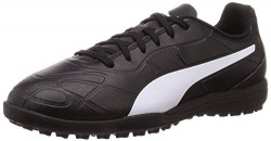 PUMA Unisex Monarch TT Jr Black White Football Shoes-4 UK (37 EU) (5 Kids US) (10572601)