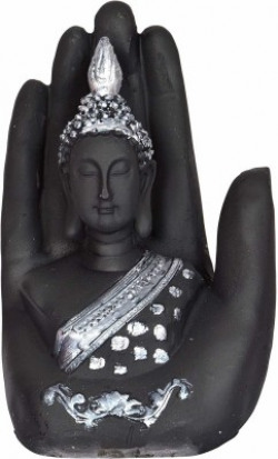 GW Creations Graceful Silver Handcrafted Buddha Decorative Showpiece  -  18 cm(Polyresin, Black, Grey)
