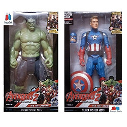 World of Needs Combo of 2 Avengers Action Figure Toy for Kids. (Hulk-C.A)