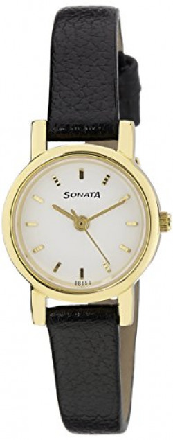 Sonata Analog White Dial Women's Watch -NJ8976YL02W
