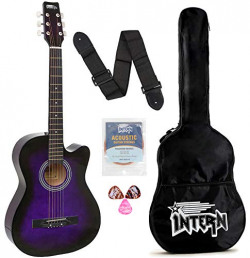 Intern INT-38C Acoustic Guitar Kit, With Bag, Strings, Pick And Strap, Purple