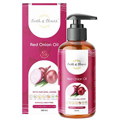 Earth & ElixirsTM 100% Organic & Natural Red Onion Hair Oil with goodness of over 17 herbs [Hair fall control, USDA Certified, Chemical free, Kosher Certified], 200 ml