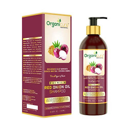 Organicure Red Onion Shampoo For Hair Growth; Hair Fall & Dandruff Control For men & Women; SLS, Sulfate & Paraben Free; Natural Herbal Extracts of Bhringraj, Shikakai, Amla Hibiscus & Methi; 250Ml