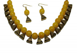 Imitationhub Jewellery Yellow Pearl Necklace Set for Women