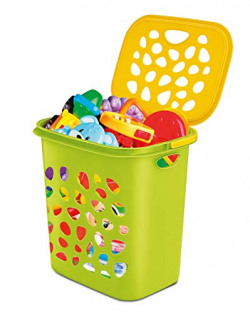 Milton Hamper Laundry/Toy Organizer Basket, 35 litres, Lemon Green