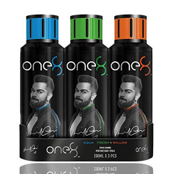 One 8 by Virat Kohli AQUA + FRESH + WILLOW Perfume Body Spray Set For Men