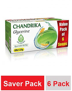 Chandrika Glycerine Ayurveda Gel Bar, 125g (Pack of 6)