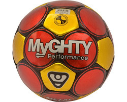 Myghty Metallic Red & Gold 4 Ply Football - Red - Size-5