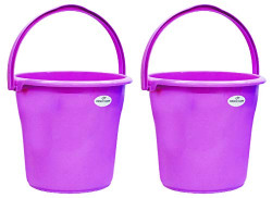 Princeware Duro Unbreakable Bucket Having Capacity of 16 Ltrs Each in Set of Two Available in Pink