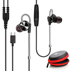 WeCool Mr.Bass W010 Metallic In Ear Type C Earphones with Mic for Rich Bass and Noise Cancellation , Unique Design Sports USB Type C Earphone compatible with One Plus 7/ 7 Pro / 6T with free carry case(Black)