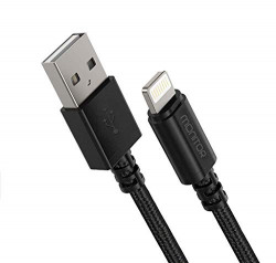 Monitor USB Charging Cable for iPhone, iPad, iPod [Nylon Braided, 2 Meter Long Charging and Data Transfer iOS Cable] (6 Month Warranty) (Pack of 1, Nylon Braided, 2 Meter)