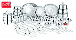 Classic Essentials High Grade Stainless Steel Dinner Set of 83 pcs Silver (Pack of 83)
