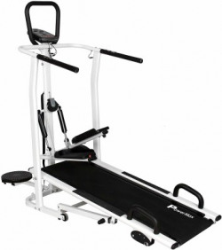 Powermax Fitness MFT-410-4 in 1 Multifunction Manual Treadmill with Jogger, Stepper, Twister & Push Up Bar Treadmill