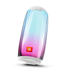 JBL Pulse 4 Wireless Portable Speaker with 360-Degree LED Lightshow (White)