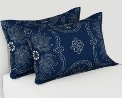 Flipkart SmartBuy Printed Cushions & Pillows Cover(Pack of 2, 44 cm*66 cm, Dark Blue)