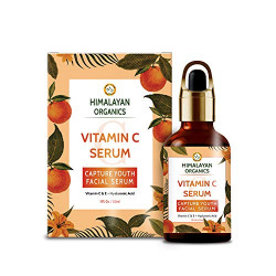 Himalayan Organics Vitamin C Serum for face Capture Youth with Hyaluronic Acid and Vitamin E - 30ml - Brightening & Night Skin Repair