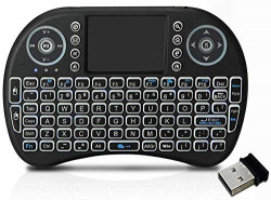 Tygot Mini Wireless Keyboard and Mouse(Touchpad with Backlight) with Smart Function for Smart Tv, Android Tv Box, Raspberry-Pi, Android & iOS Devices (Black)