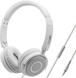 boAt BassHeads 900 Super Extra Bass Wired Headset(Pearl White, On the Ear)