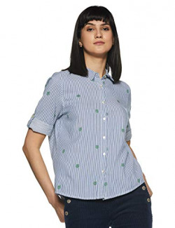 Lee Women's Regular Fit Shirt (L33632932B6D_Blue_XL)