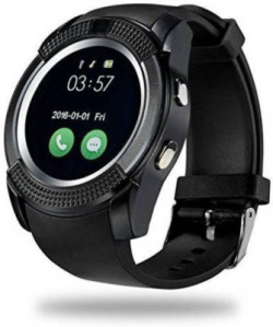 Atina v8 phone Smartwatch(Black Strap free size)