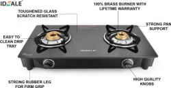 Ideale Graacio Appo Glass, Stainless Steel Manual Gas Stove(2 Burners)