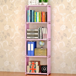 FurnCentral Metal Open Book Shelf(Finish Color - Pink)