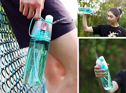 VARNI FASHION Spray Water Bottle 600 ml Plastic Sports Spray Water Bottle for Outdoor Bicycle Cycling Sports Gym Drinking Bottles'S