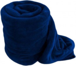 Saksham Solid Single Fleece Blanket(Microfiber, Blue)