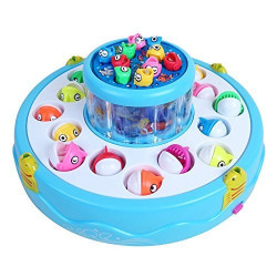 Webby Musical Fish Catching Game Big with 26 Fishes and 4 Pods, Includes Lights, Assorted Colour