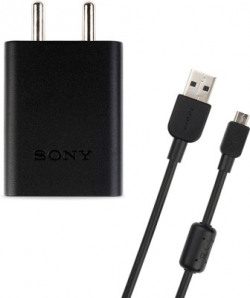 Sony CP-AD2A/BCABIN5 2.1A adapter with 1.5m USB-A to Micro USB Cable Fast 2.1 A Mobile Charger with Detachable Cable(Black, Cable Included)