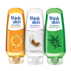 Think Skin Bodywash Combi Pack NeemProtect, GlycerinGlow and Total Moisture Shower Gel, 250 ml (Pack of 3)
