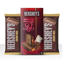 Hershey's Hersheys Bar Valentine Greeting Pack Milk Chocolate Pouch 100 gm (Pack of 2) Pouch, 2 x 100 g