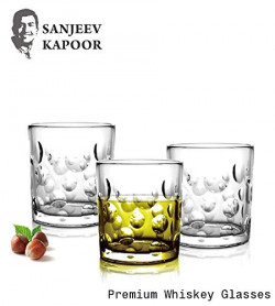 Sanjeev Kapoor London Crystal Whisky Tumbler, 325 ml, Set of 6, Transparent