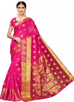 Pisara Woven Kanjivaram Poly Chanderi Saree(Pink)